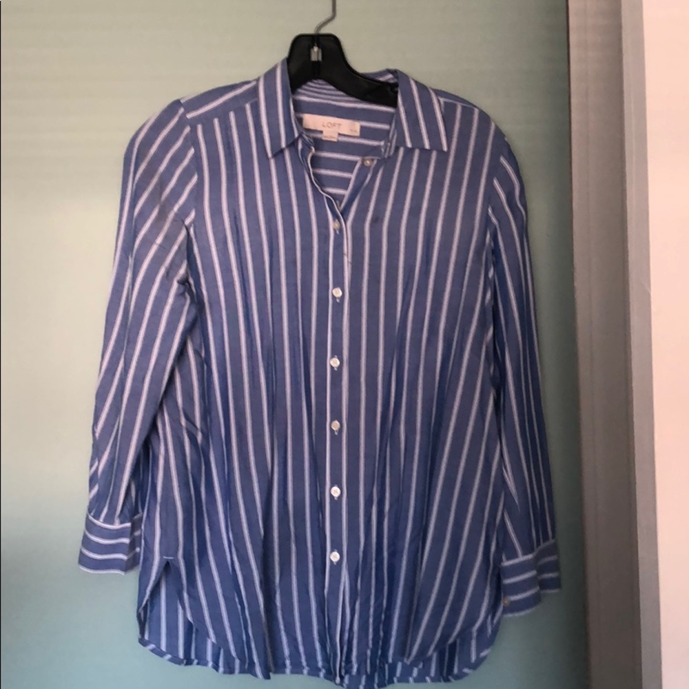 Loft Button Down Striped Shirt - image 1